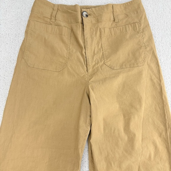 Maeve Colette Wide Leg Cropped Pants Camel Twill 31 Tall Anthropologie $128 - Picture 2 of 12
